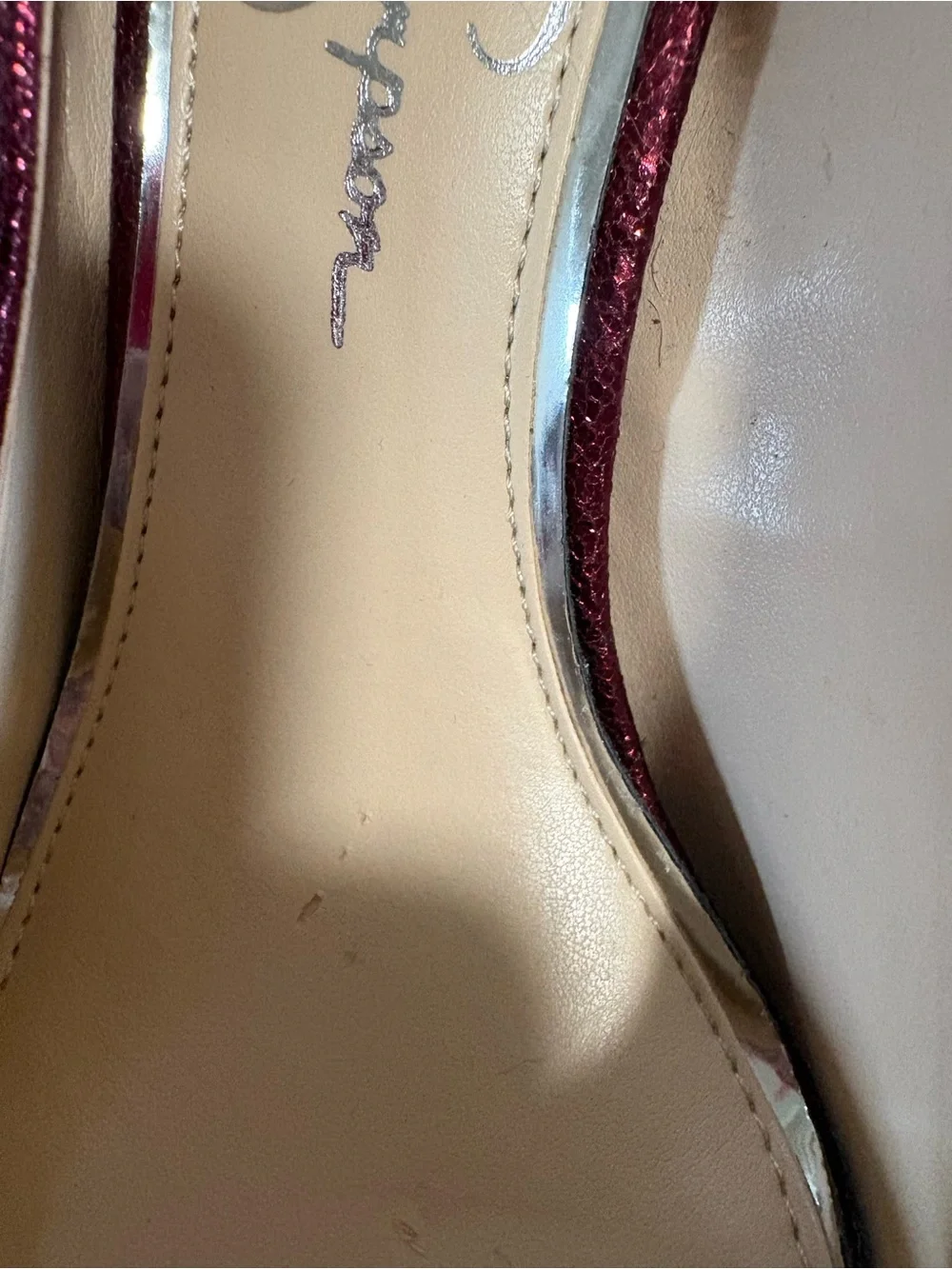 Jessica Simpson Metallic Burgundy Glitter Platform Pumps